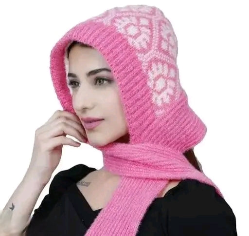 Stylish Woolen Hooded Scarf for Women