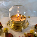 Luxury Glass Diya with Brass Base | Premium Oil Lamp for Diwali & Home Décor