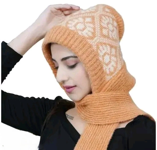 Stylish Woolen Hooded Scarf for Women
