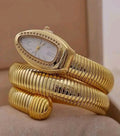 Luxury Gold Snake Coil Bracelet Watch for Women – Premium Fashion Wristwatch