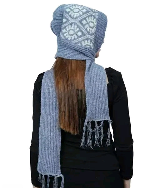 Stylish Woolen Hooded Scarf for Women