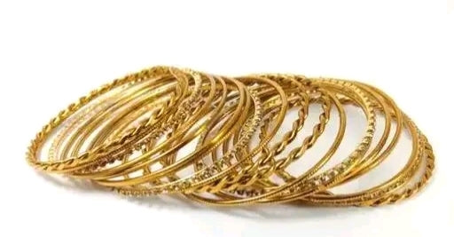 Designer Golden Crystal Bangles for Women | Premium Stone Studded Kada Set for Weddings & Parties