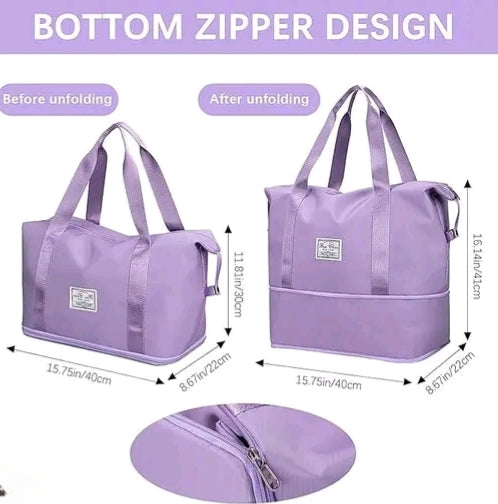 Large Capacity Purple Tote Bag for Women | Stylish Shoulder Handbag for Office, College & Travel