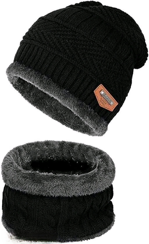 Winter Woolen Beanie Cap with Fleece Face Cover | Warm & Stylish for Men