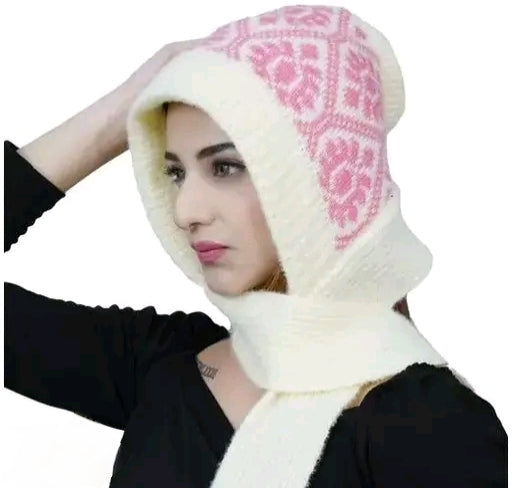 Stylish Woolen Hooded Scarf for Women