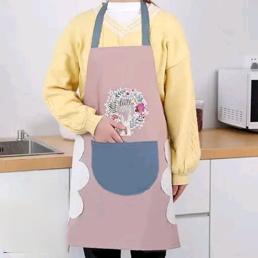 Stylish Kitchen Apron for Women | Waterproof Cooking & Baking Apron with Pocket | Home & Cafe Use