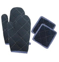 Heat Resistant Oven Gloves for Kitchen | Quilted Cotton Pot Holders Mitts for Cooking & Baking