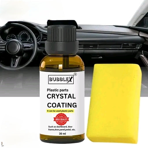 BubbleX Plastic Parts Crystal Coating 30ml – Car Interior Plastic Restore & Protection for Dashboard, Door Panels & Trims