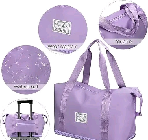 Large Capacity Purple Tote Bag for Women | Stylish Shoulder Handbag for Office, College & Travel