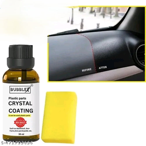 BubbleX Plastic Parts Crystal Coating 30ml – Car Interior Plastic Restore & Protection for Dashboard, Door Panels & Trims